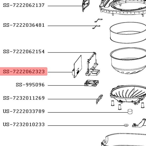 Плата питания SS-7222062323 для мультиварки Tefal RK908A34