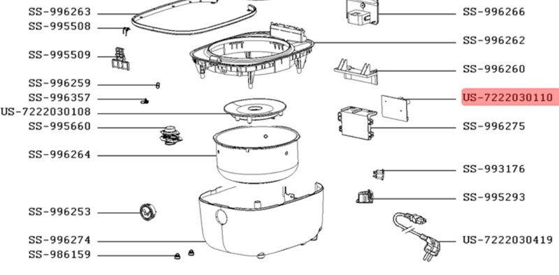 Плата живлення мультиварки Tefal US-7222030110