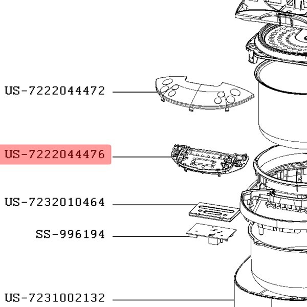 Плата управління US-7222044476 для мультиварки Tefal RK321A32
