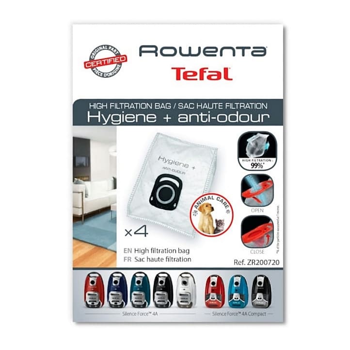 Комплект мешков (4шт.) для пылесоса Rowenta ZR200720 (anti-odour) original1