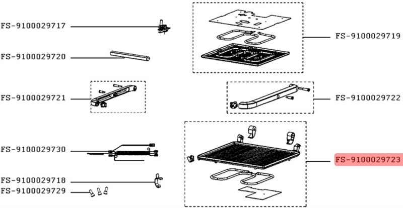 Панель для смаження в зборі з теном для електрогриля Tefal (нижня) FS-9100029723