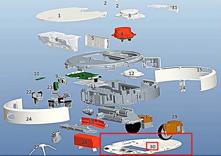 Нижняя часть корпуса для робота пылесоса Xiaomi Mi Robot Vacuum C015300000600