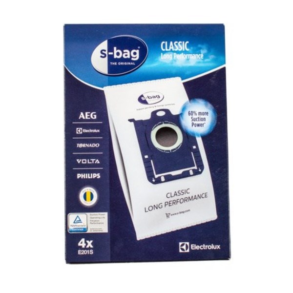 Мешки (4шт) E201B S-BAG Classic Long Performance к пылесосу Electrolux 9002560598, 900256059 original1